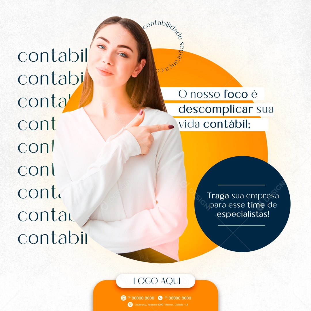 Contabilidade O Nosso Foco é Descomplicar Sua Vida Contábil Social Media PSD Editável