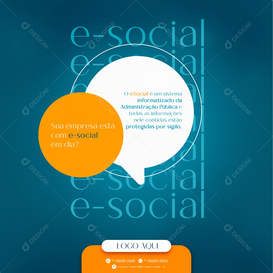 Sua Empresa Esta Com o eSocial Em dias Conheça Já o Nossos Serviços Social Media PSD Editável