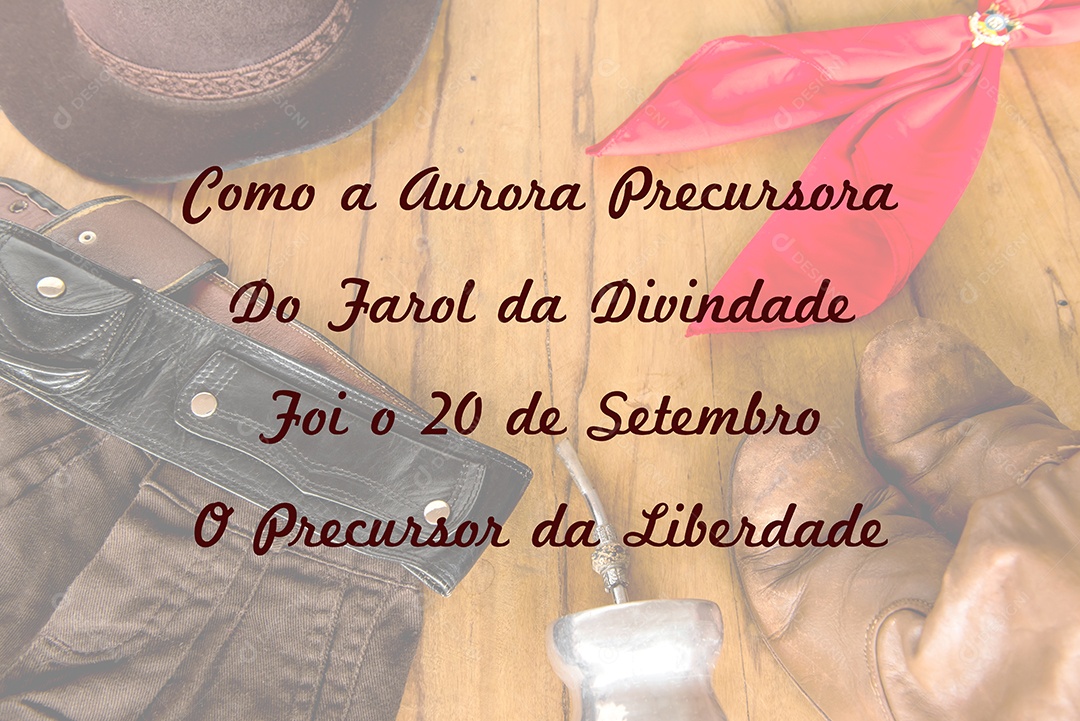 tradição gaúcha, erva mate, cachecol, bota e chapéu, farroupilha