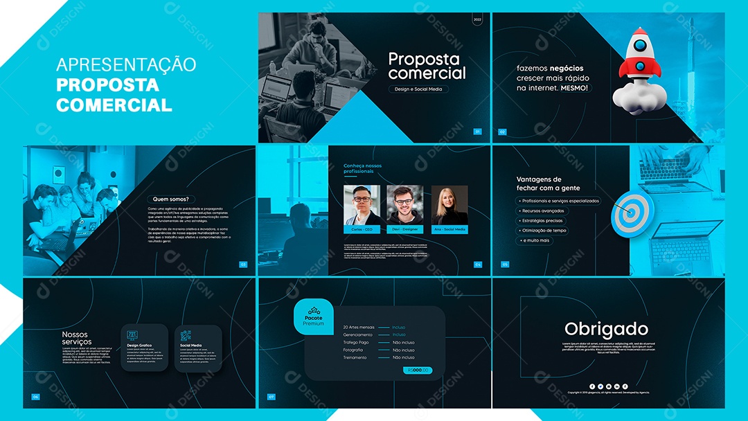 Apresentação Comercial Proposta Comercial Agência de Marketing PSD Editável