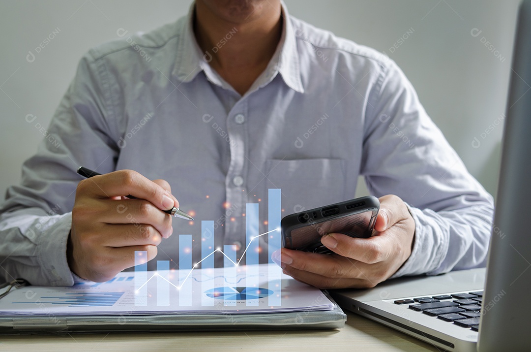 Documentos e gráficos de negócios