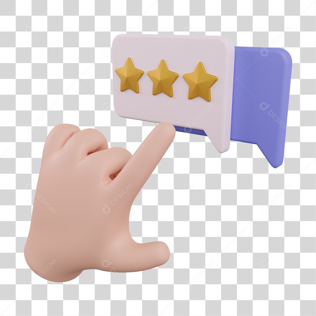 Mensagem Caixa de Texto 3 Estrelas PNG Transparente