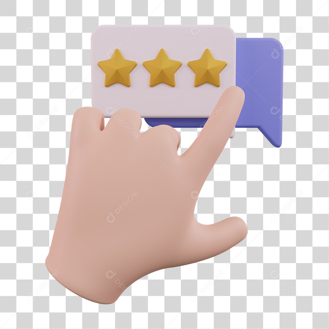 Mensagem Caixa de Texto 3 Estrelas PNG Transparente