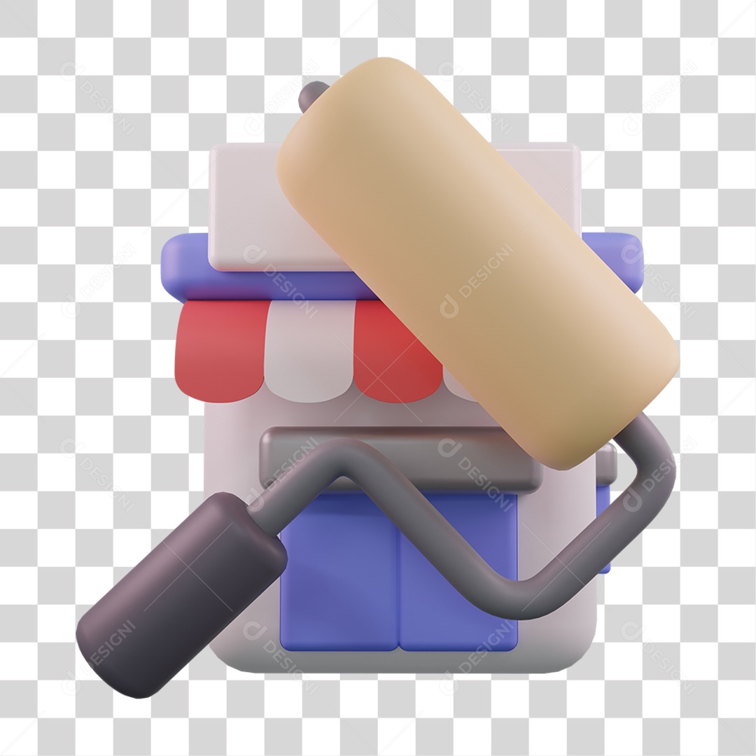 Rolo de Pintura Lojas PNG Transparente