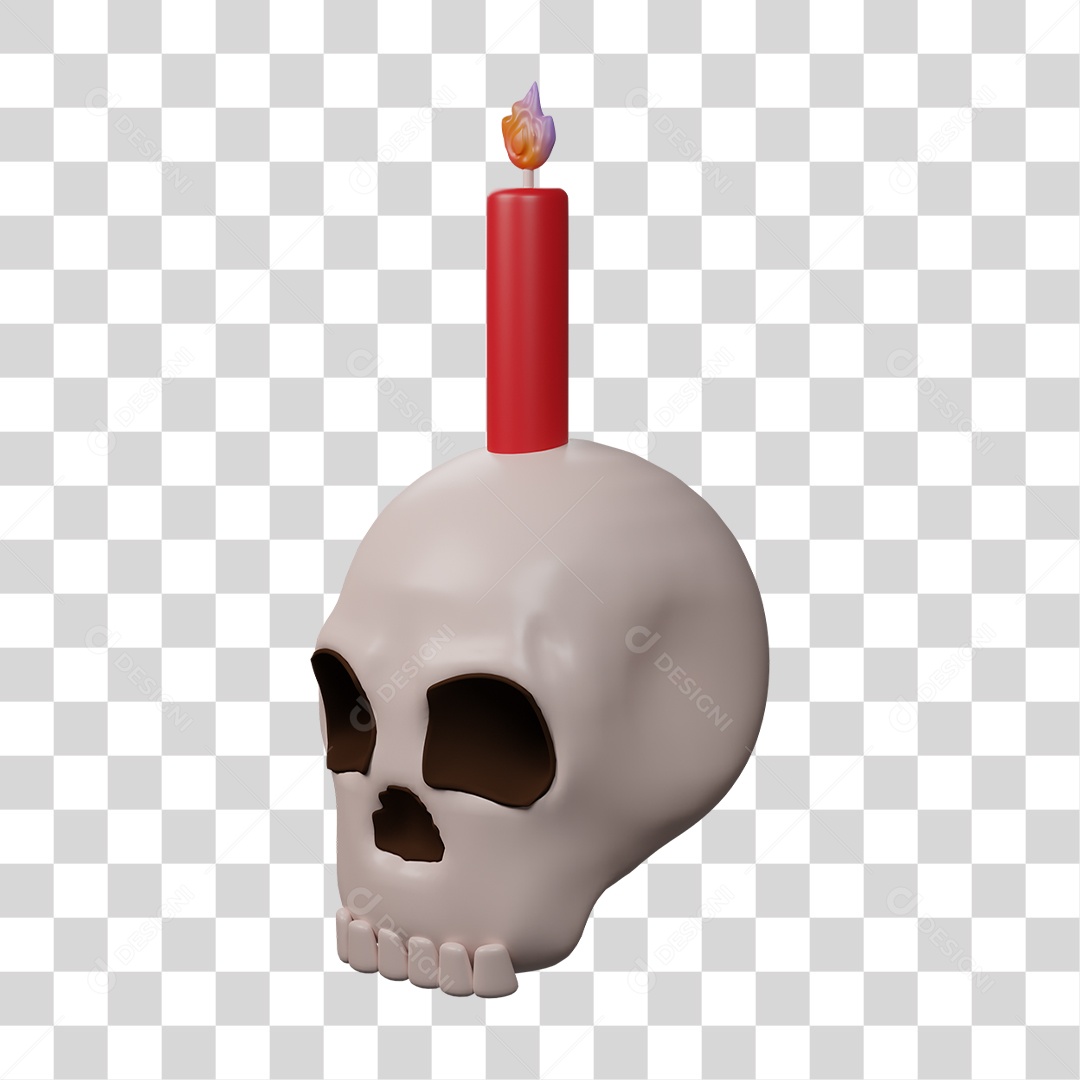 Crânio Caveira Fogo Metal PNG Transparente