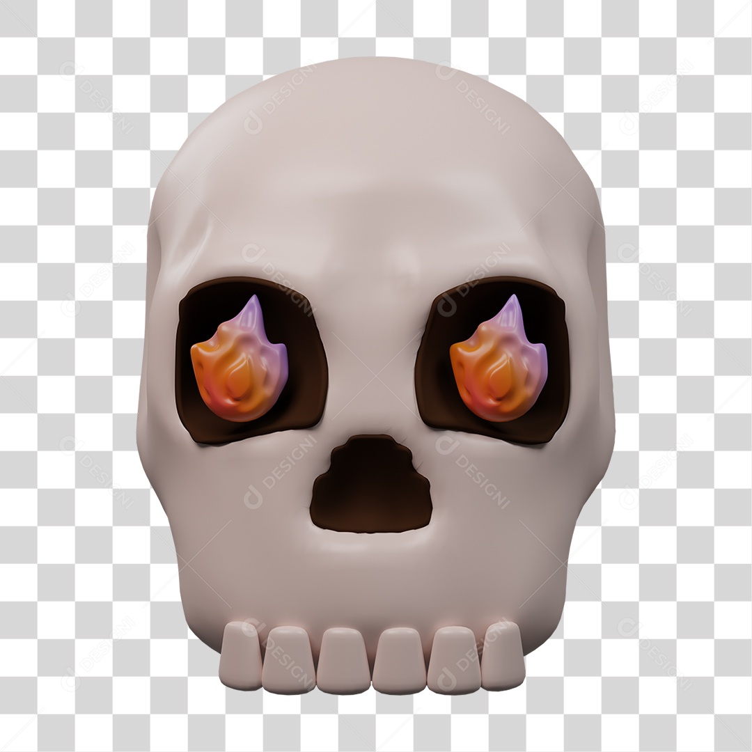 Crânio Caveira Metal PNG Transparente