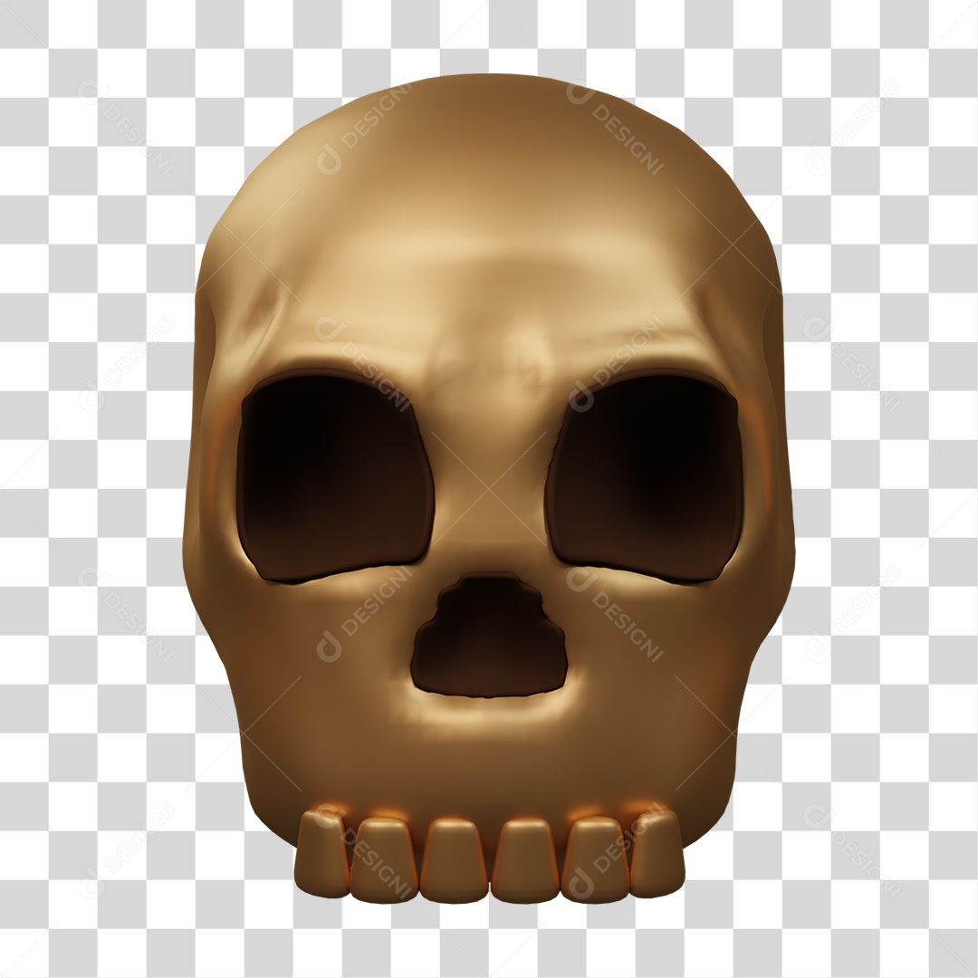 Crânio Caveira Metal PNG Transparente