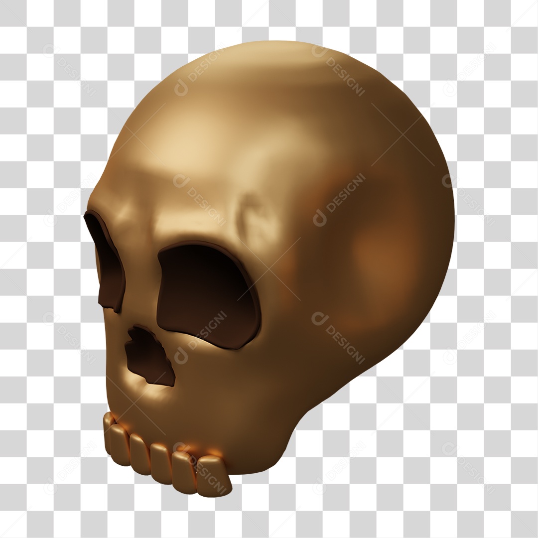 Crânio Caveira Metal PNG Transparente