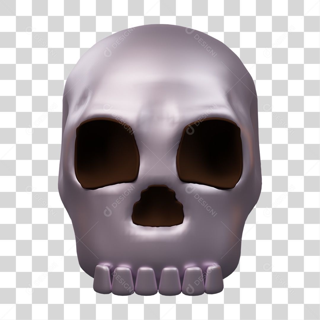 Crânio Caveira Metal PNG Transparente