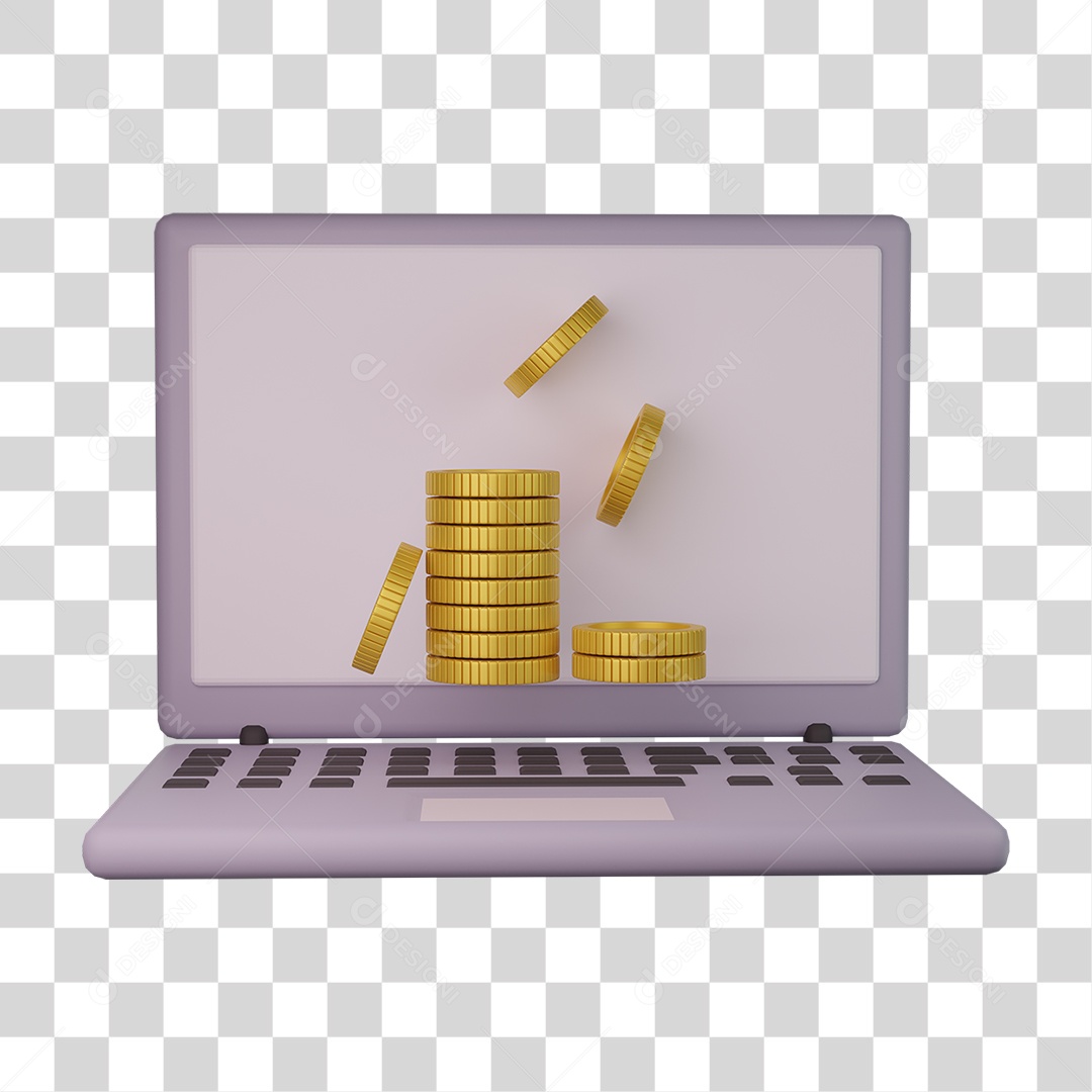 Investimentos Moedas Notebook PNG Transparente