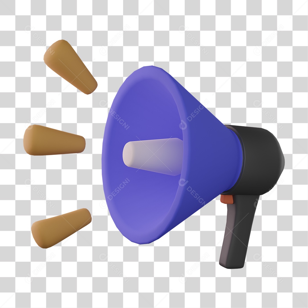 Megafone Alto Falante 3D PNG Transparente