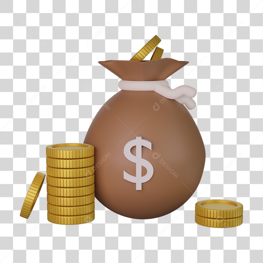 Sacos de Moedas PNG Transparente