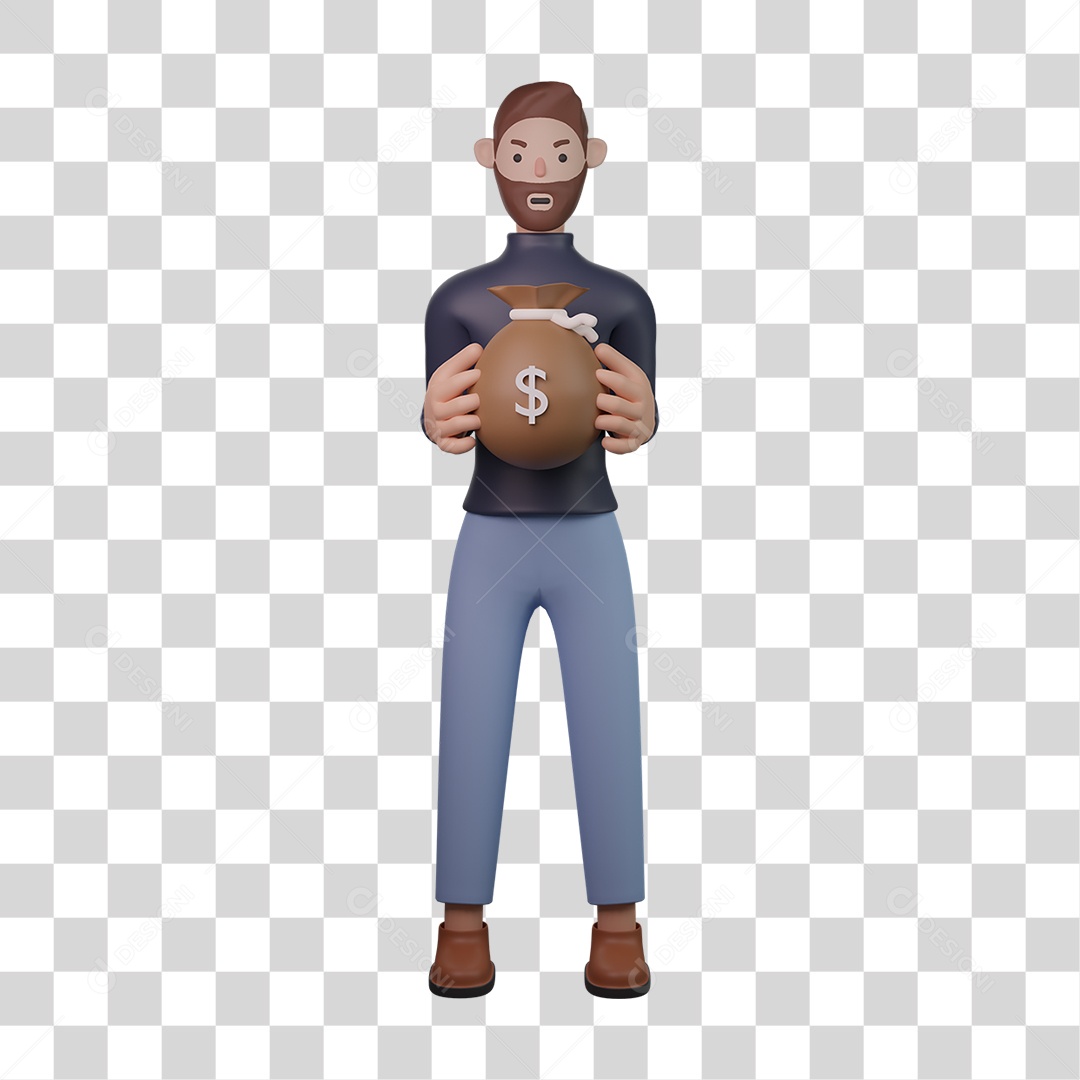 Homem Empresário de Casaco Preto PNG Transparente