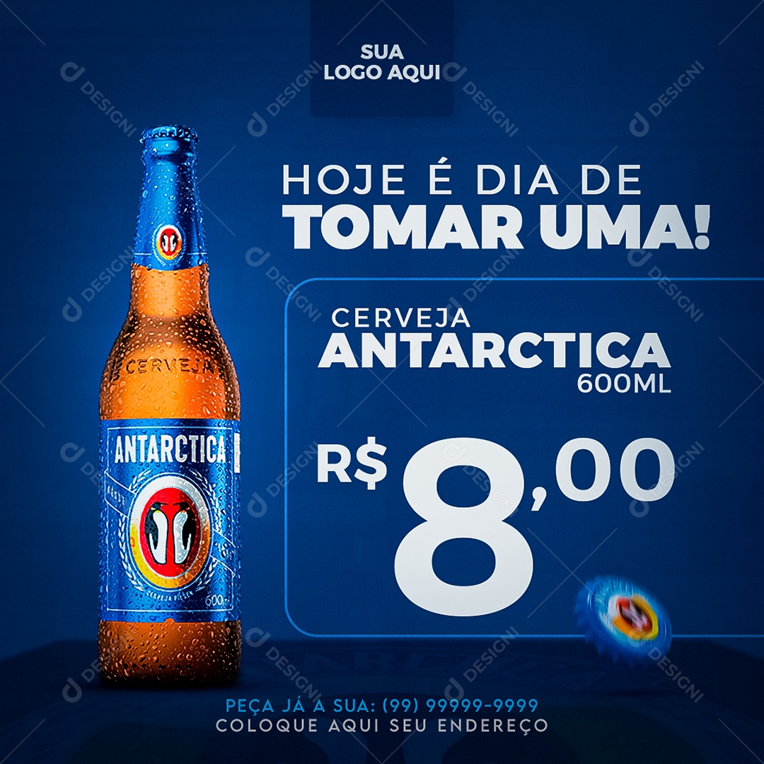 Today is the day to have an Antarctica Cervejas Distribuidoras Social Media PSD Editable