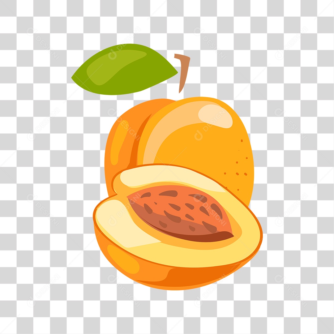 Desenho de fruta pêssego de damasco PNG