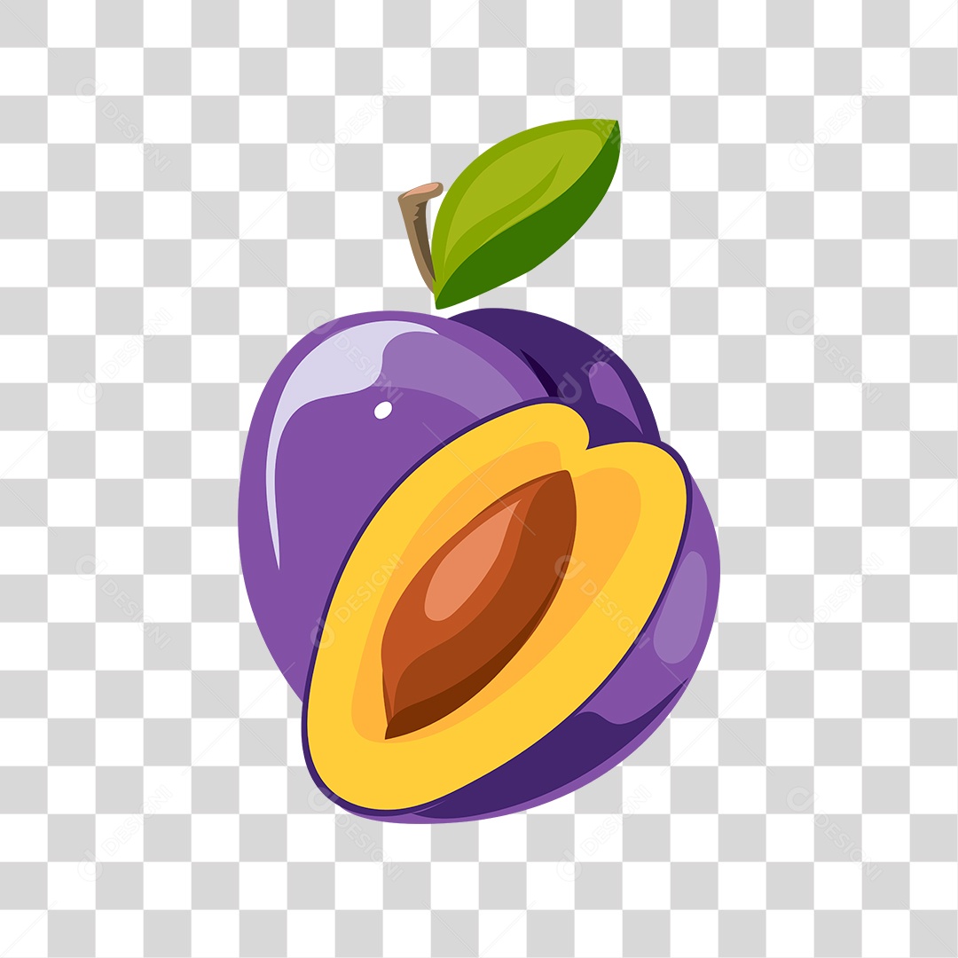 Desenho de fruta ameixa fresca PNG