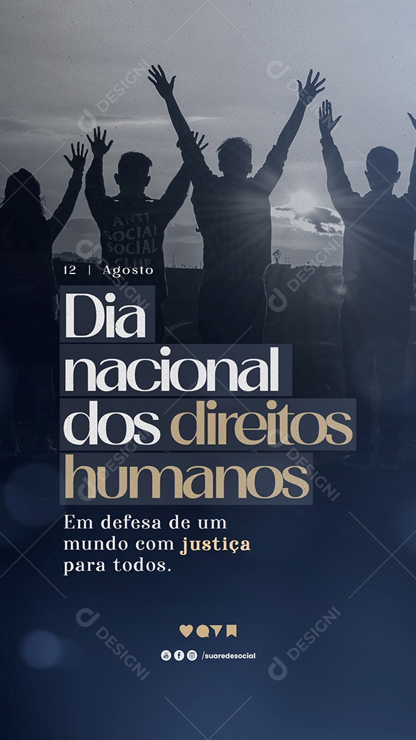 Story Em defesa de um mundo com justiça Dia dos Direitos Humanos Social Media PSD Editável