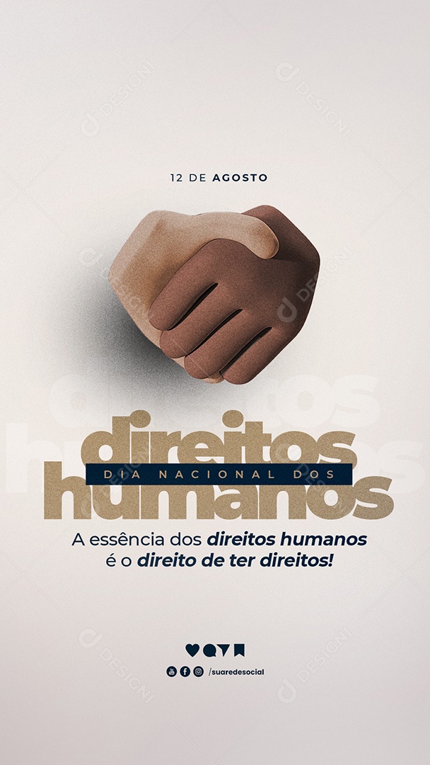 Story A essência Dia Nacional dos Direitos Humanos 12 de agosto Social Media PSD Editável