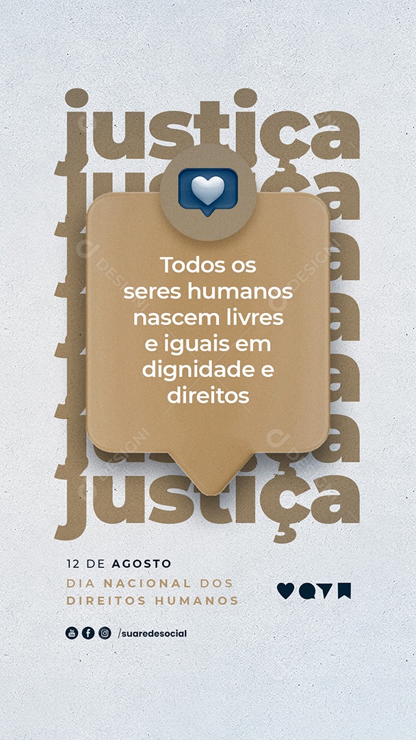 Story Todos os seres humanos nascem livres Dia dos Direitos Humanos Social Media PSD Editável