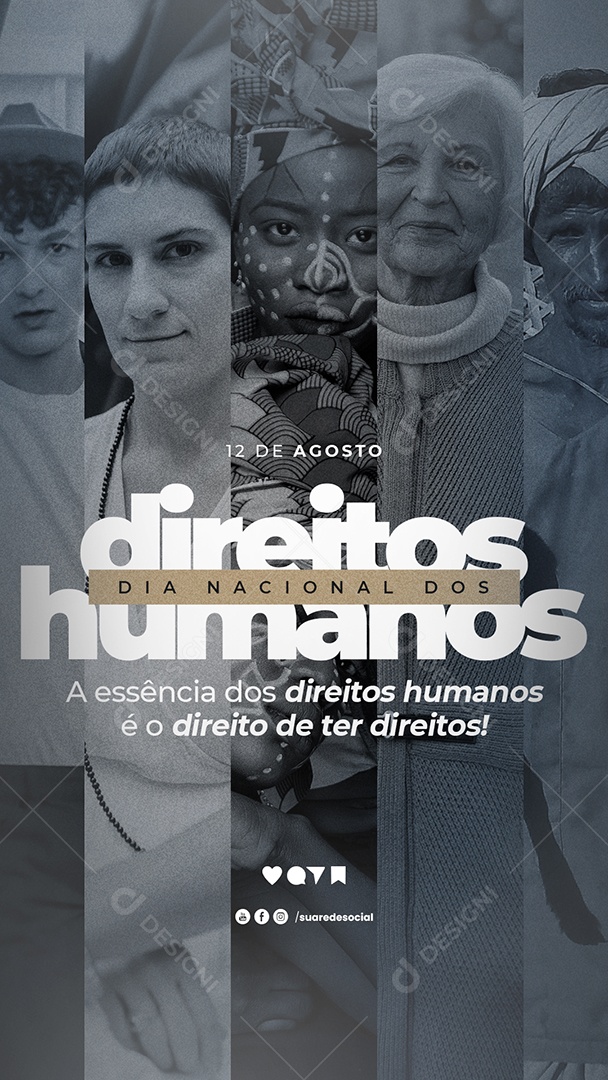 Story A essência Dia Nacional dos Direitos Humanos 12 de agosto Social Media PSD Editável