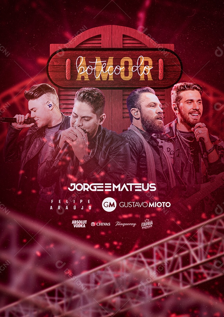 Boteco do Amor Jorge e Mateus Felipe Araújo Gustavo Mioto Flyers Social Media PSD Editável