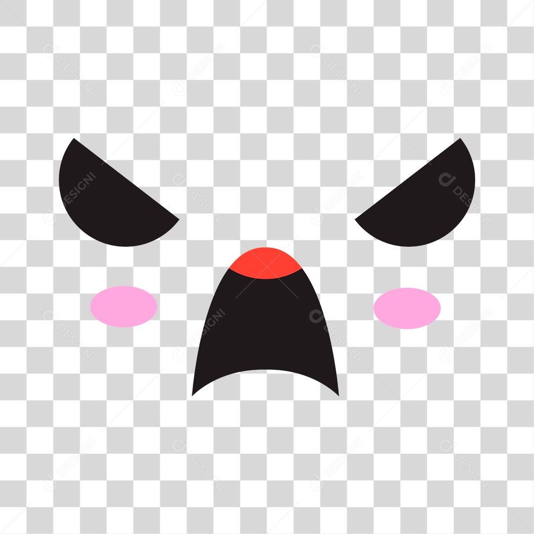 Face de personagem com raiva PNG