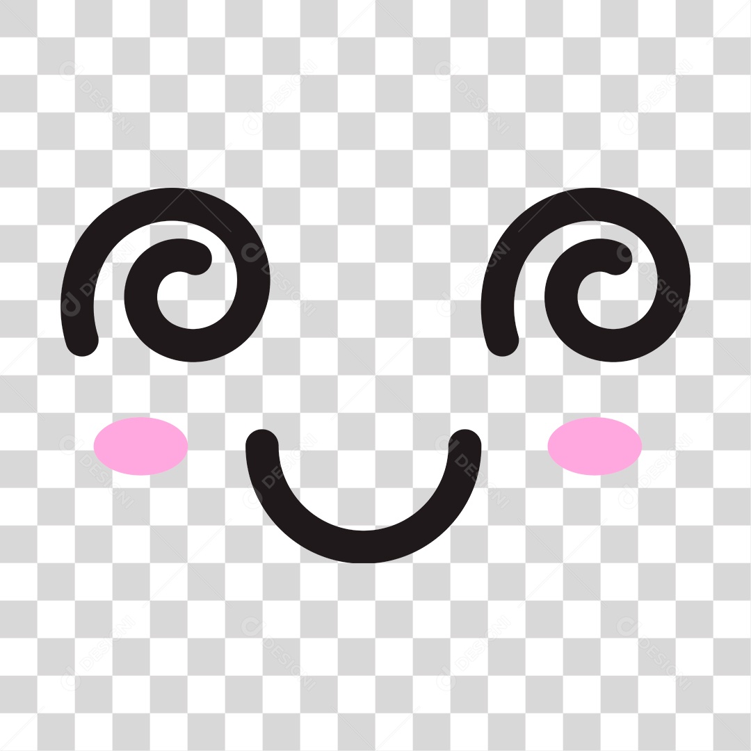 Face de personagem com olhos circular PNG