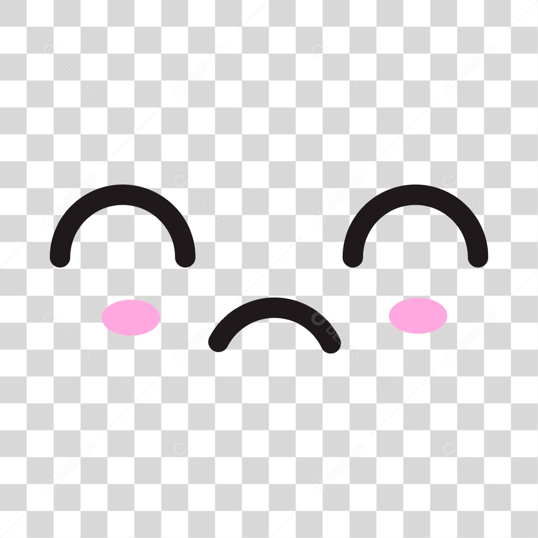 Face de personagem triste PNG