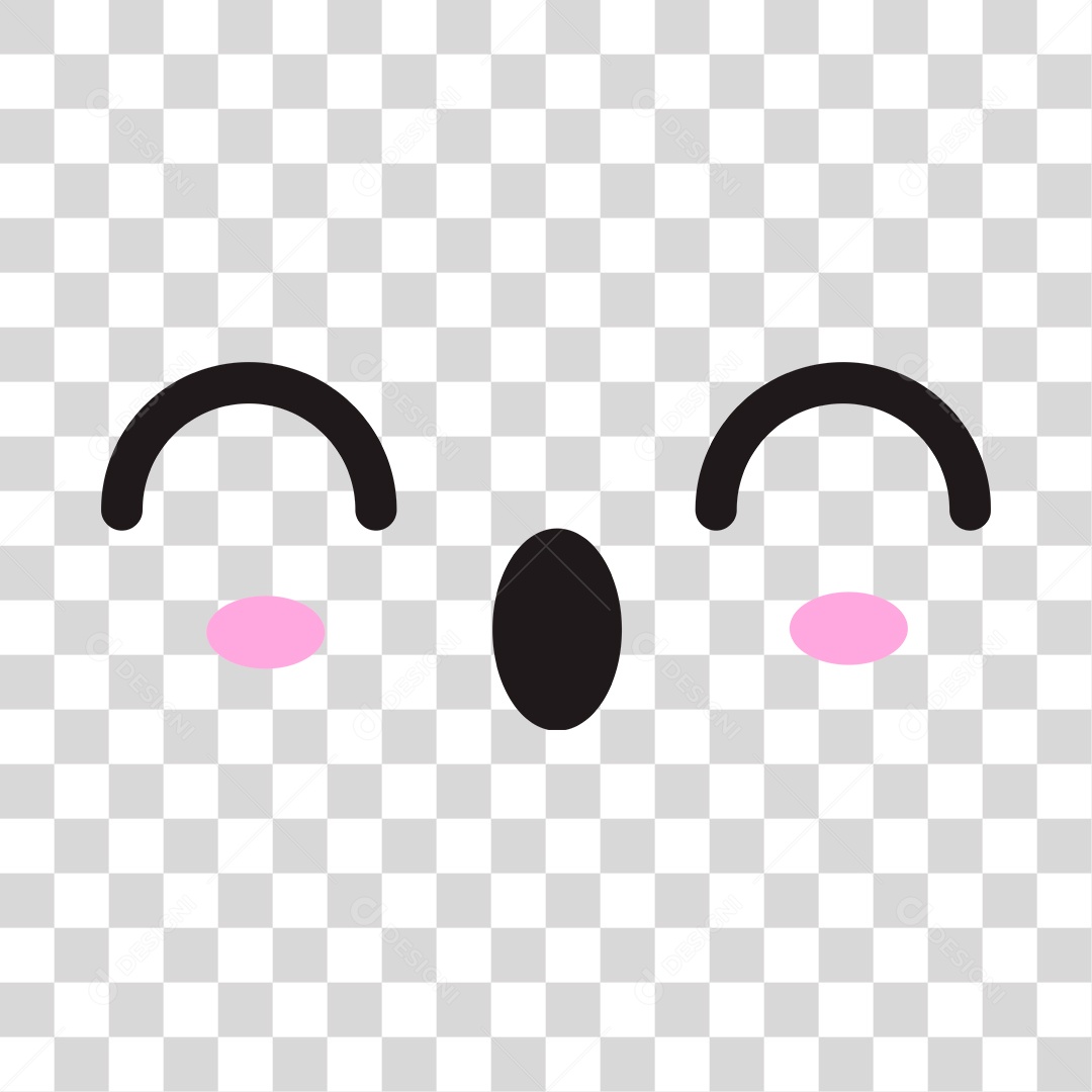 Face de personagem surpreso PNG