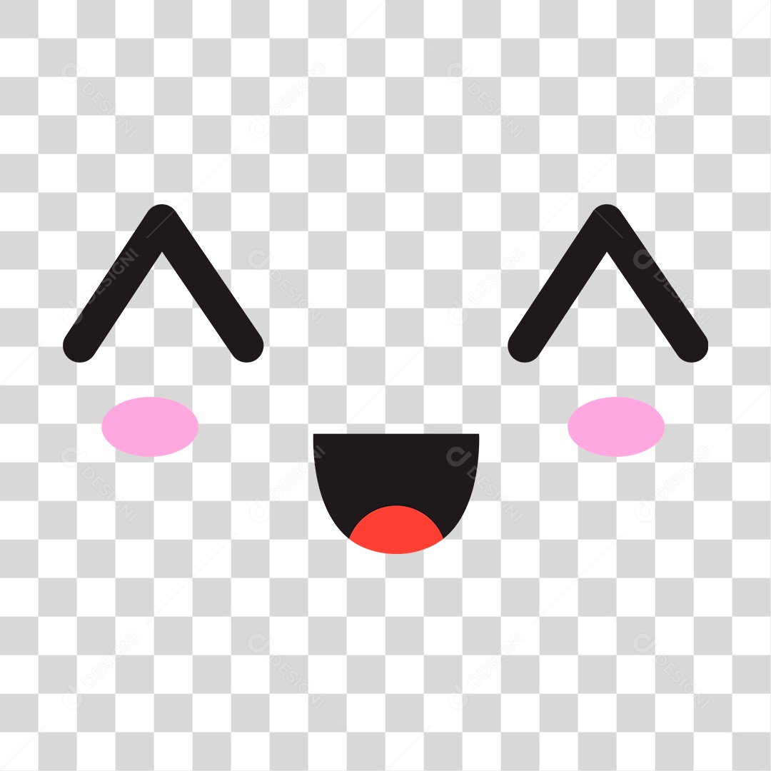 Face de personagem muito feliz PNG