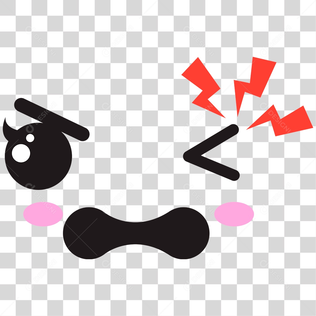 Face de personagem com sinais de eletricidade no olho PNG