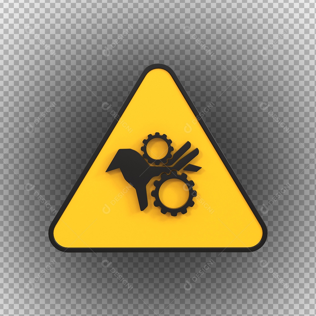 Sinal de Partes rotativas de risco de alta tensão Elemento 3D PSD