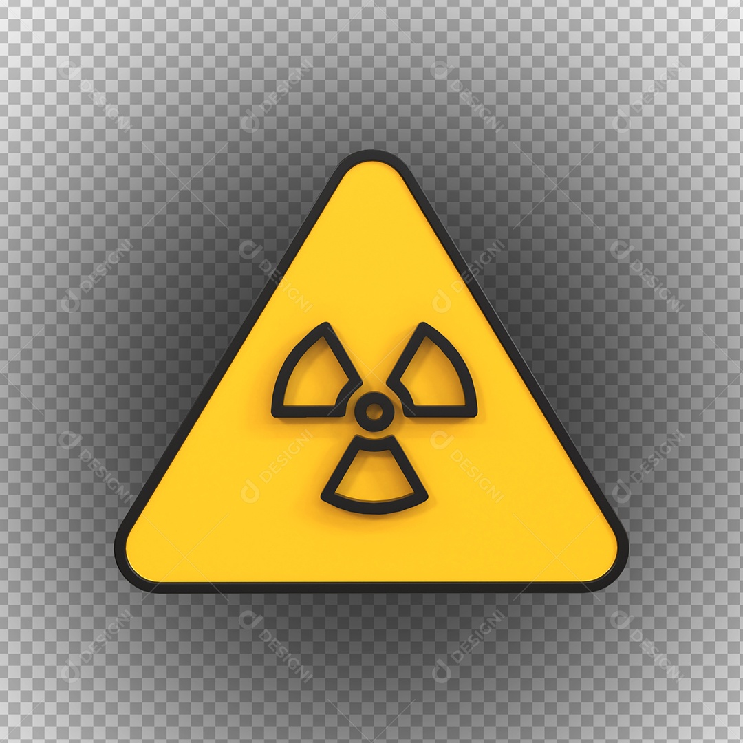 Sinal de Radiação de perigo de alta tensão Elemento 3D PSD