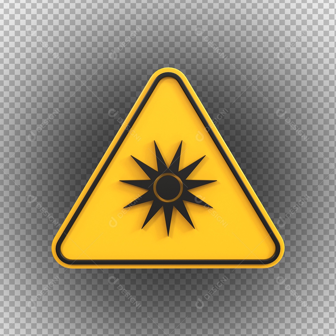 Sinal de radiação óptica de perigo de alta tensão Elemento 3D PSD