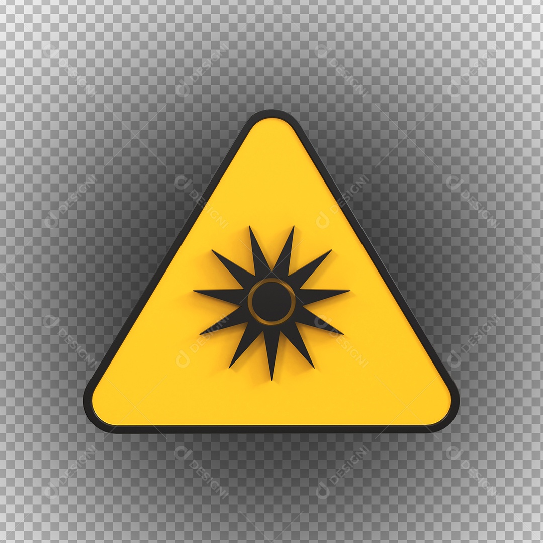 Sinal de radiação óptica de perigo de alta tensão Elemento 3D PSD