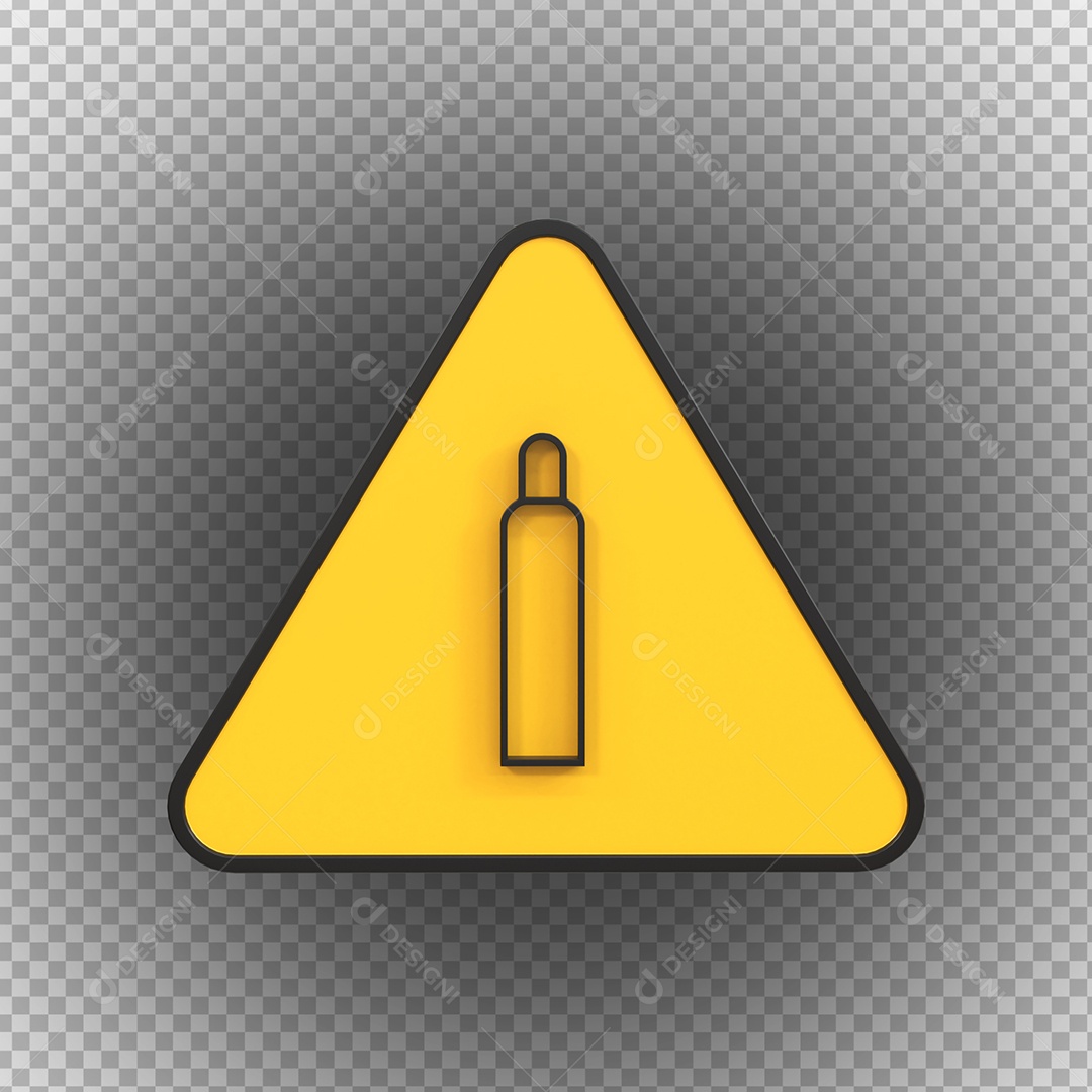 Sinal de garrafa de gás de perigo de alta tensão Elemento 3D PSD