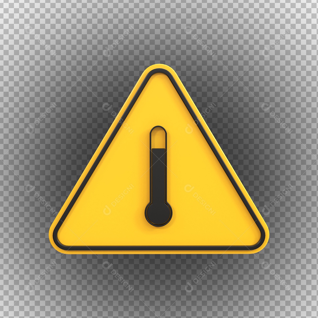 Sinal de alta temperatura de perigo de alta tensão Elemento 3D PSD