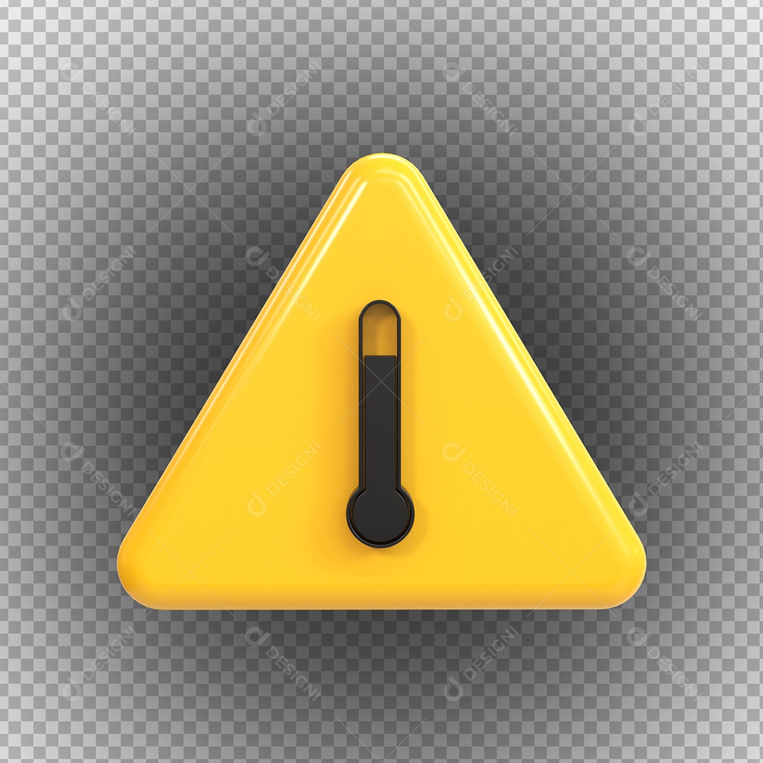 Sinal de alta temperatura de perigo de alta tensão Elemento 3D PSD