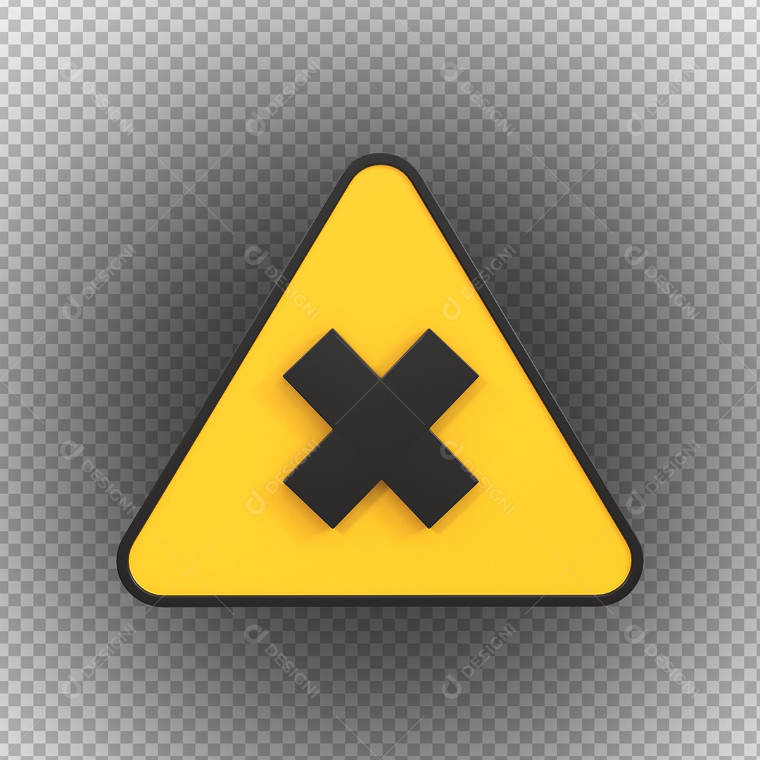 Sinal irritante de perigo de alta tensão Elemento 3D PSD