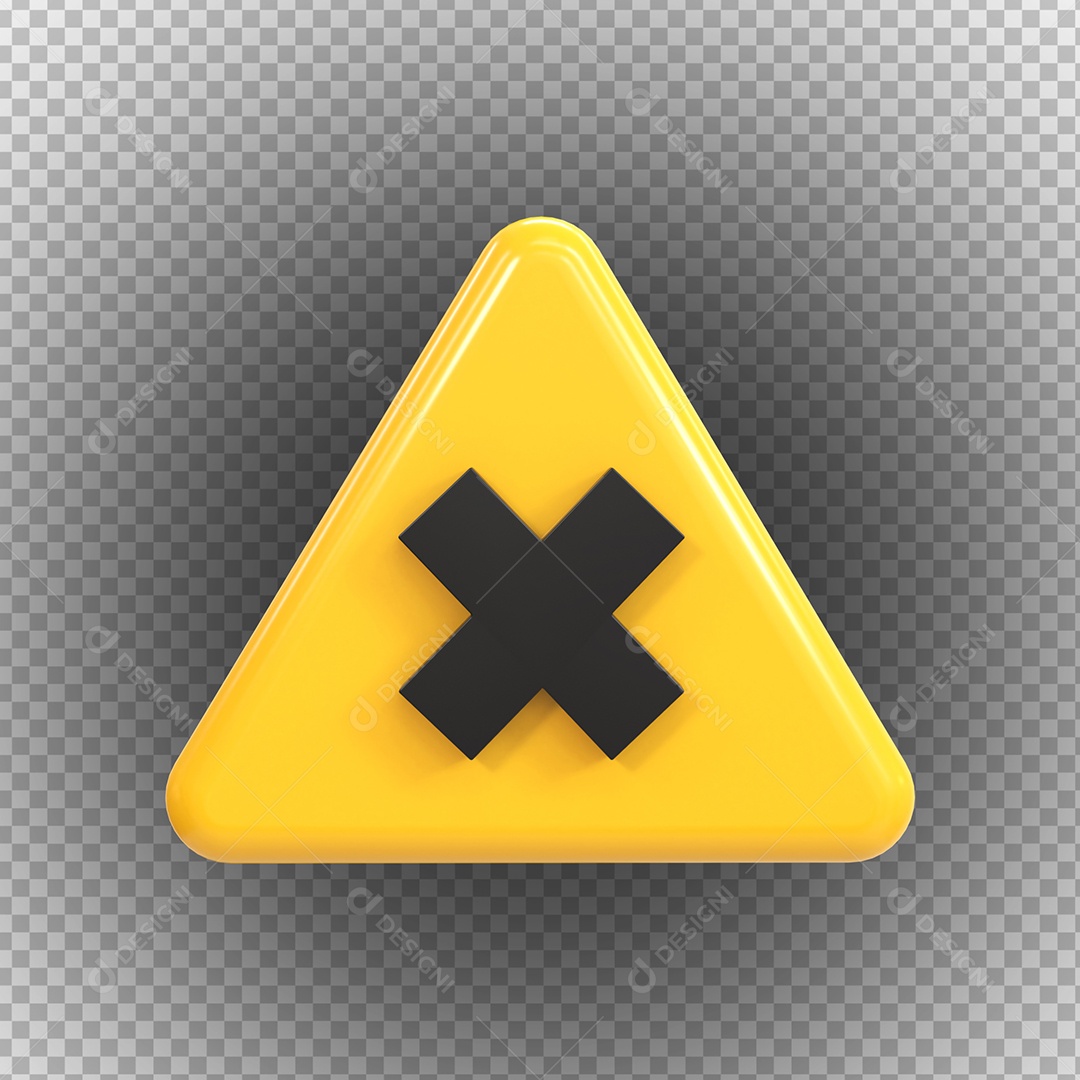 Sinal irritante de perigo de alta tensão Elemento 3D PSD