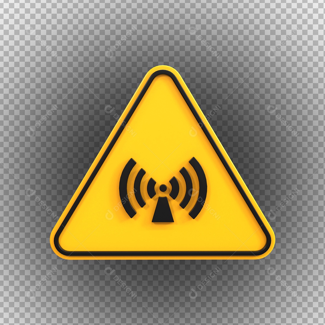 Sinal de radiação não ionizante de perigo de alta tensão Elemento 3D PSD