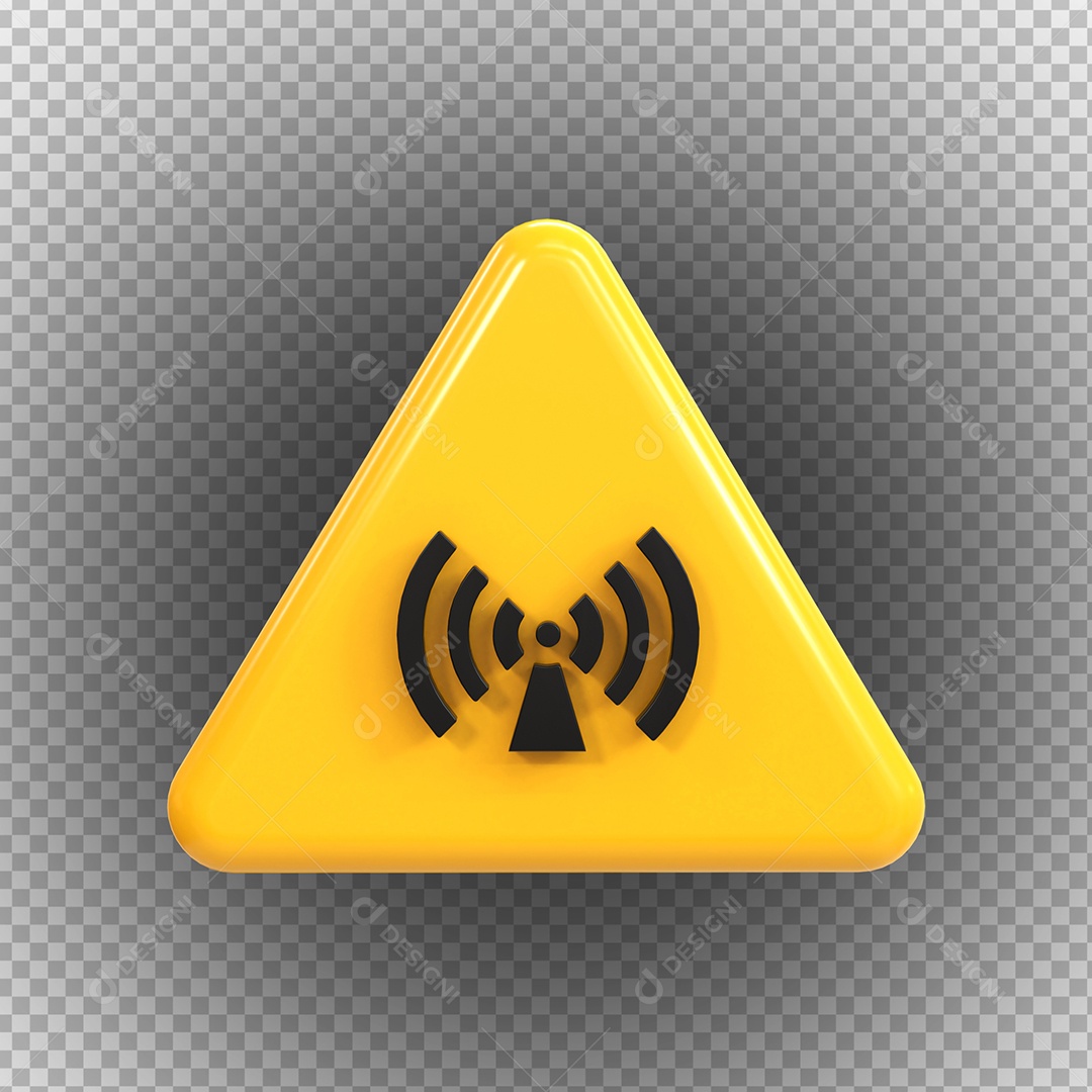 Sinal de radiação não ionizante de perigo de alta tensão Elemento 3D PSD