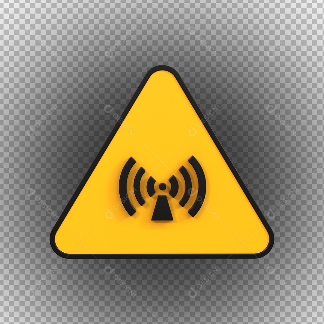 Sinal de radiação não ionizante de perigo de alta tensão Elemento 3D PSD