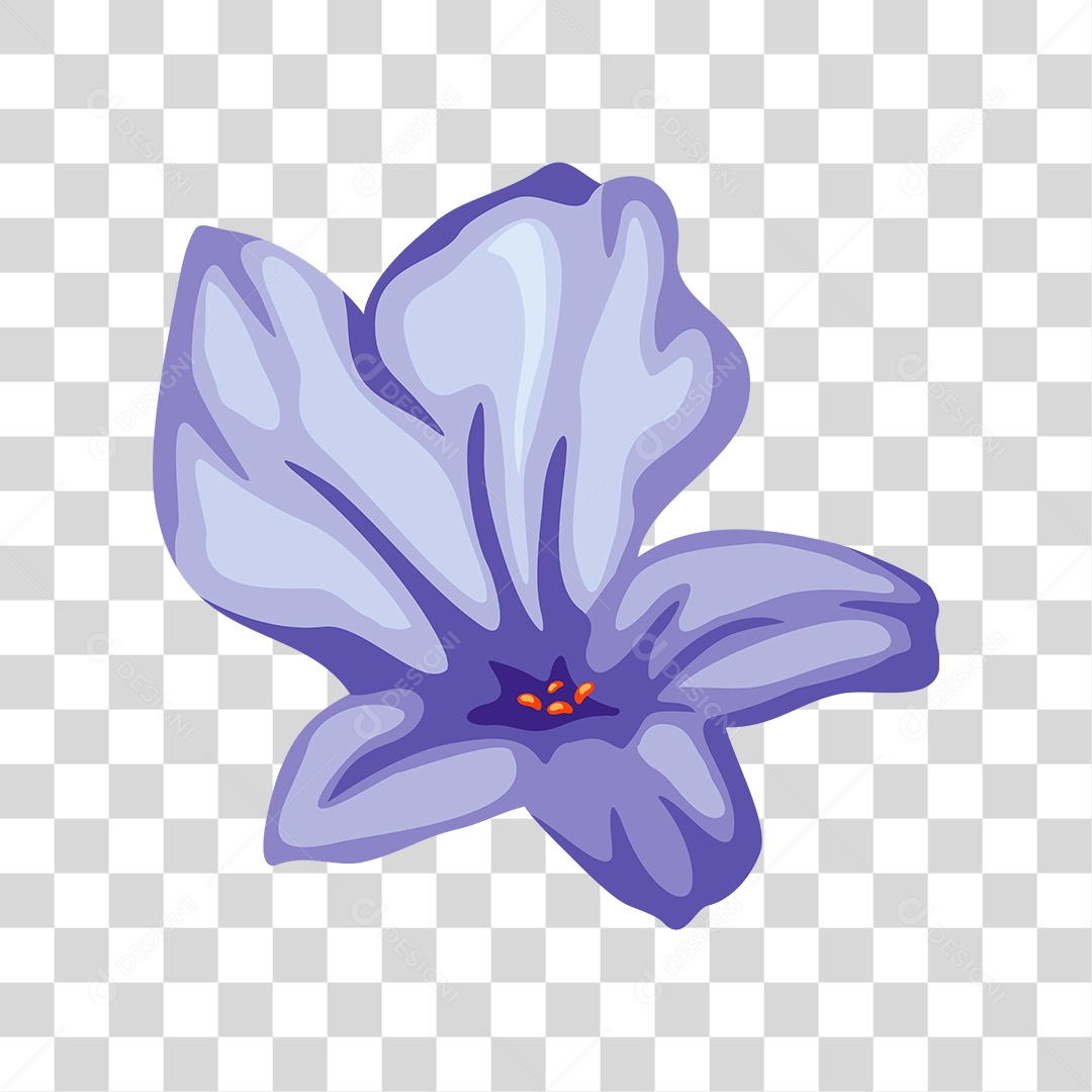 Desenho de linda flor roxa PNG Transparente