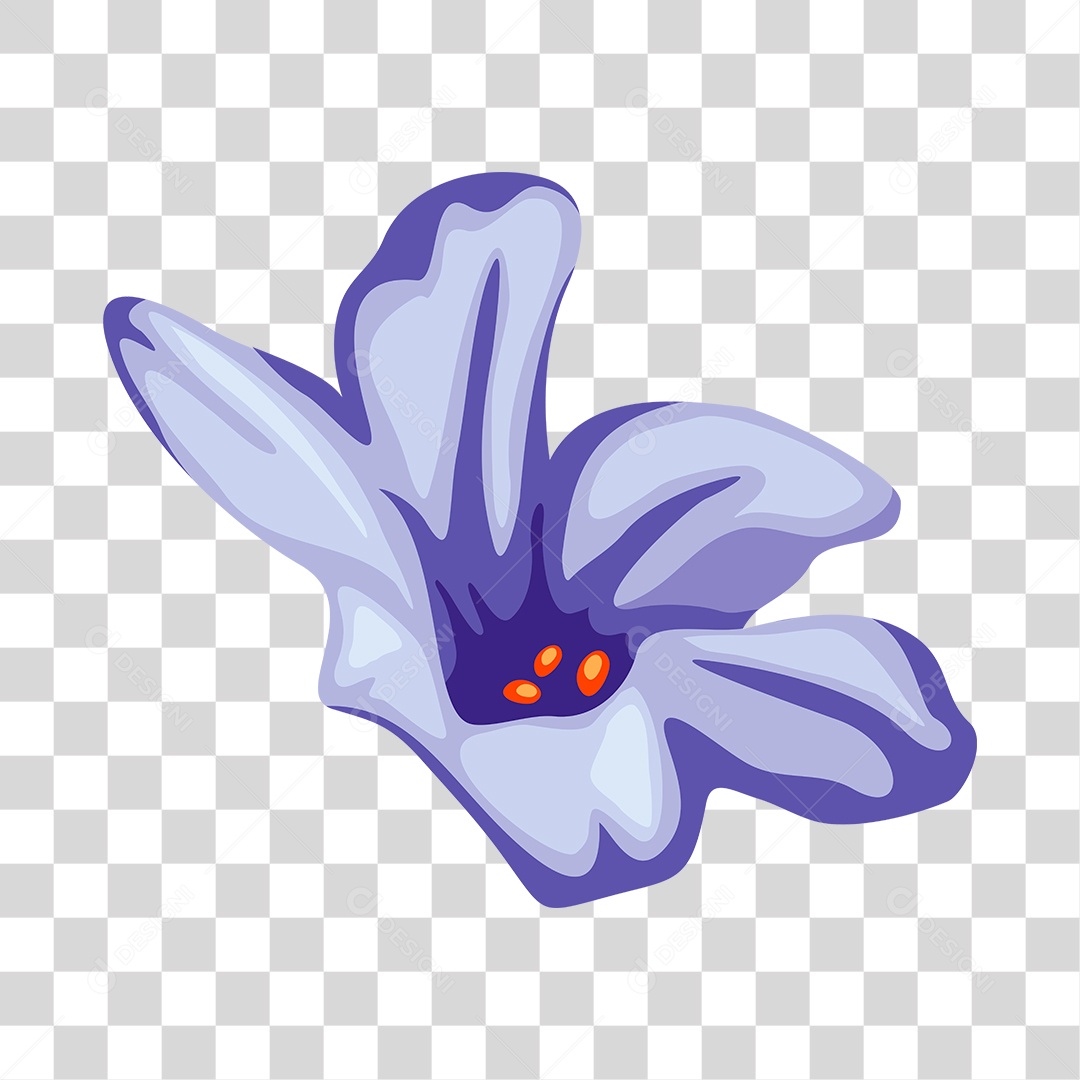 Desenho de linda flor roxa PNG Transparente