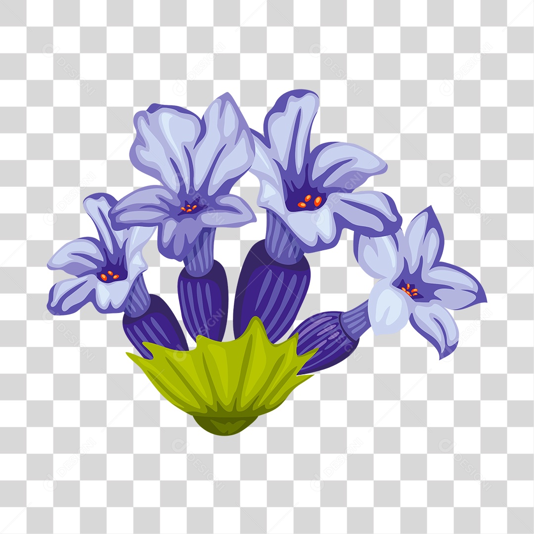 Desenho de lindas flores roxa PNG Transparente