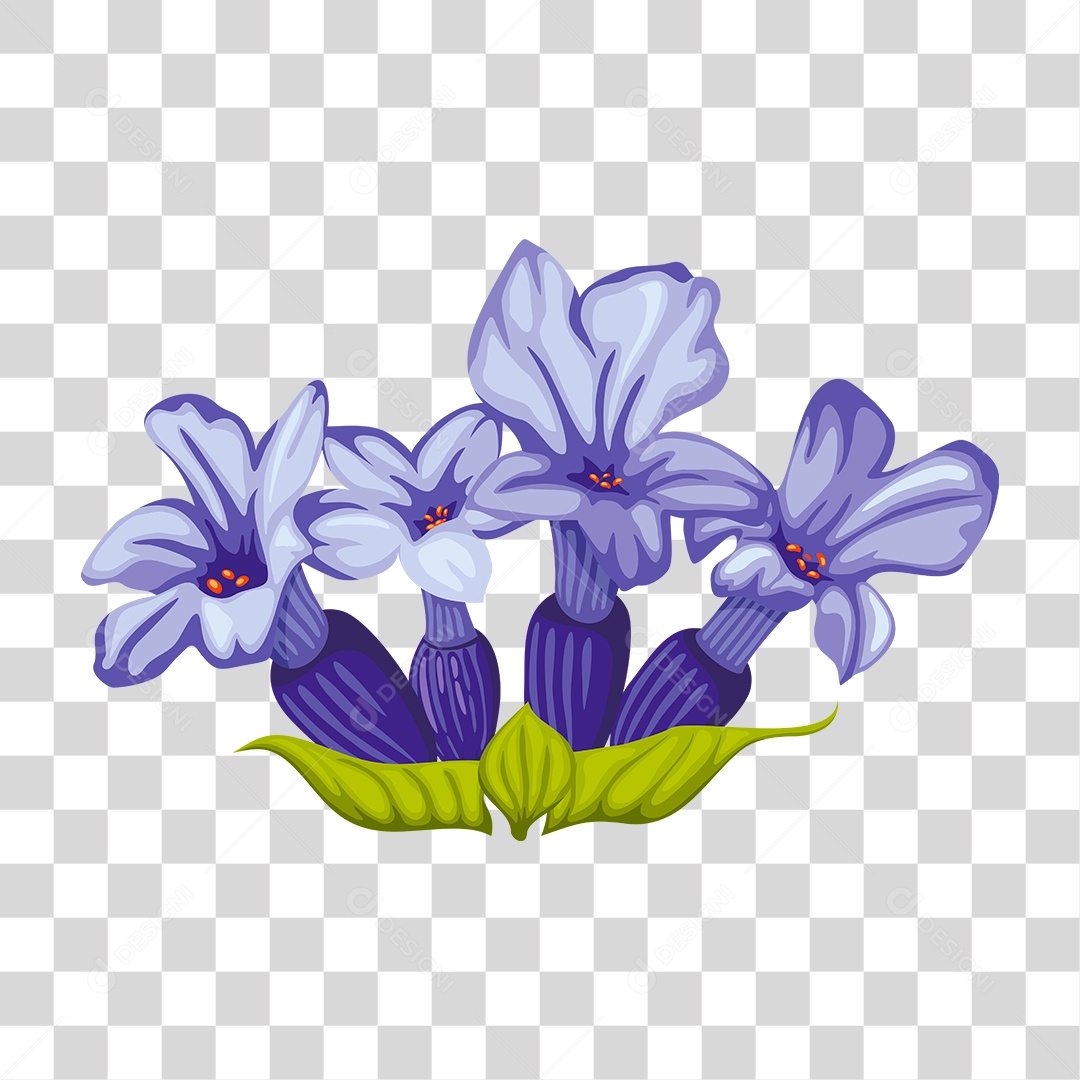 Desenho de lindas flores roxa PNG Transparente