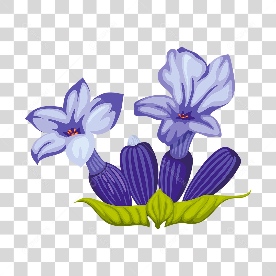 Desenho de lindas flores roxa PNG Transparente