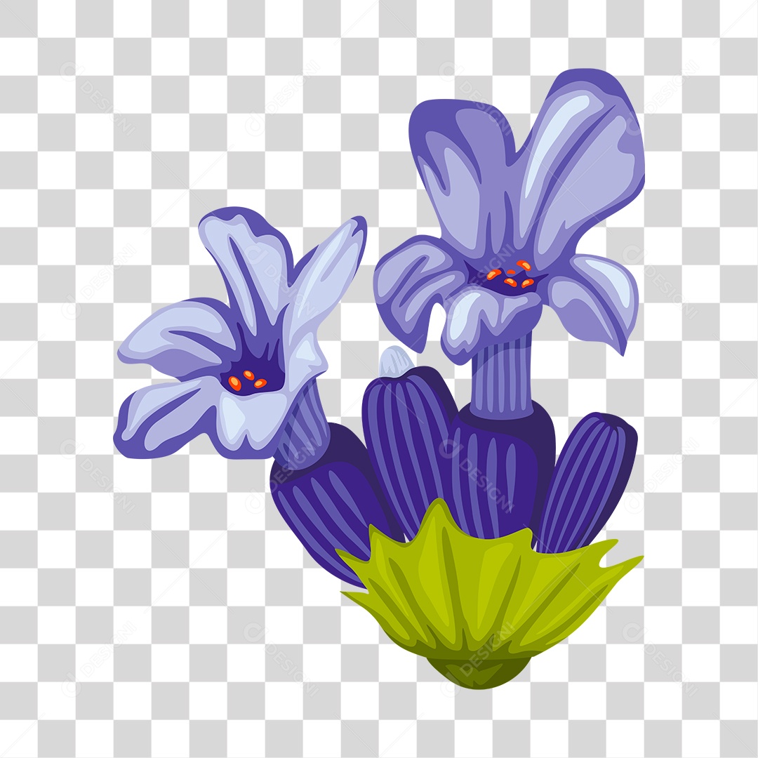 Desenho de lindas flores roxa PNG Transparente