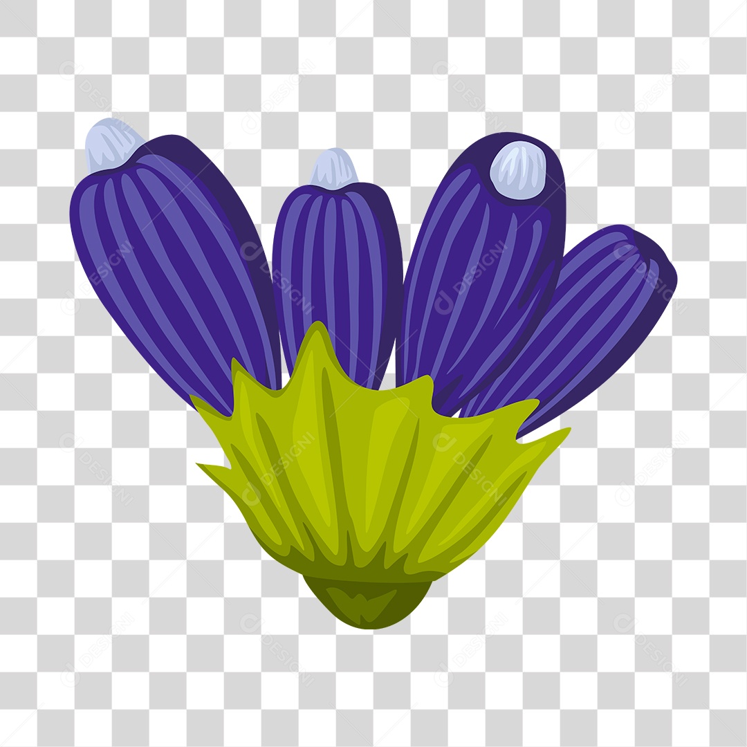 Desenho de linda flor roxa PNG Transparente